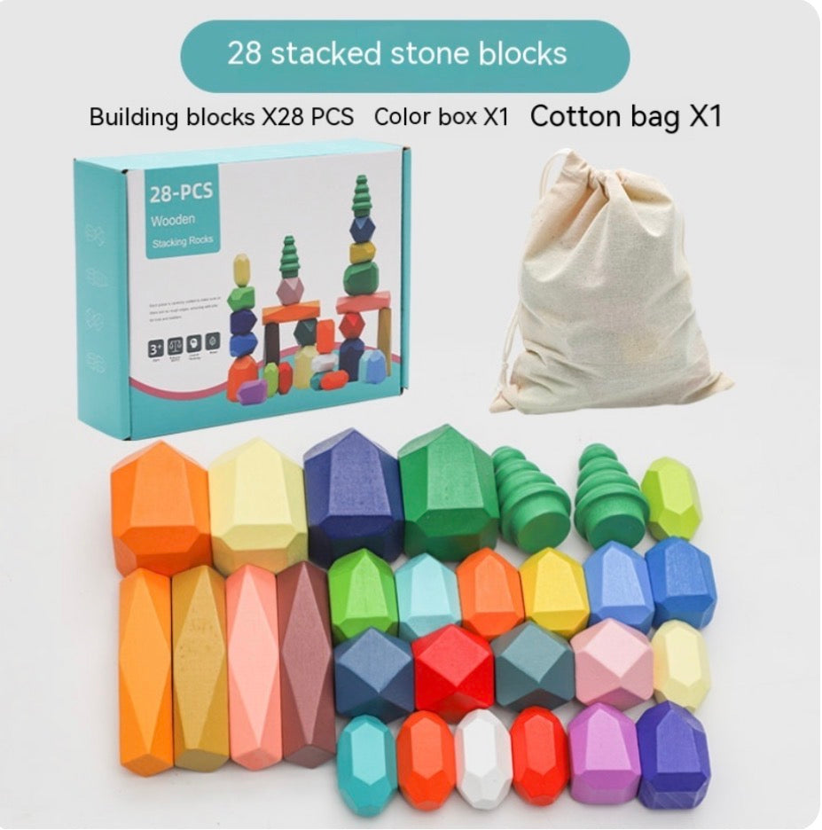 Montessori Wooden Stone Blocks