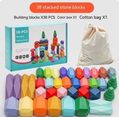 Montessori Wooden Stone Blocks